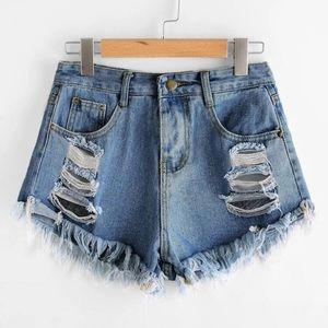 Shein ripped frayed denim shorts PLUS SIZE